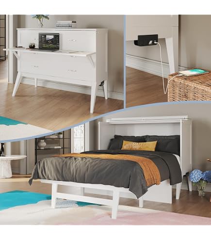 Amazon.com: AFI, Northampton Full Murphy Bed Desk with Memory Foam